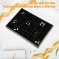 thumbnail image 3 of 24 Grid Jewelry Tray Stackable Tray Showcase for Rings Earrings Necklace Bracelet Pendants Black, 3 of 8