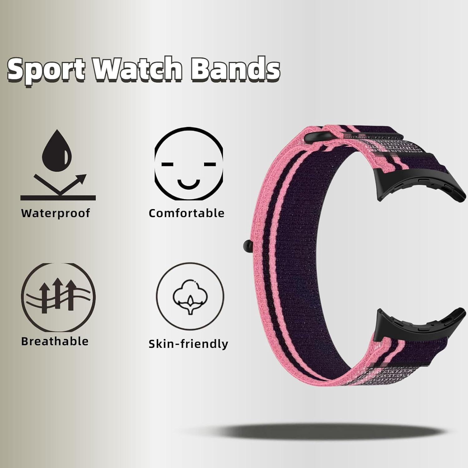 CRKMGS-2 Pcs Compatible with Google Pixel Watch 3 41mm 45mm Nylon Watch Band, Breathable Sport Strap for Google Pixel 3/2/1 Adjustable Smartwatch Bands Men Women
