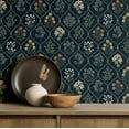 thumbnail image 5 of S4Sassy Peel & Stick Vinyl Wallpaper, Botanical Trellis Wall Paper Contact Paper Waterproof - Blue, 25"X 60", Removable Asian Style Covering For Home Decor In Bedrooms & Living Areas, Cabinets, 5 of 9