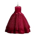 thumbnail image 3 of SUEE Flower Girls Princess Dress Bowknot Bridesmaid Wedding Long Tulle Ball Gown, 4-13 Year, 3 of 7