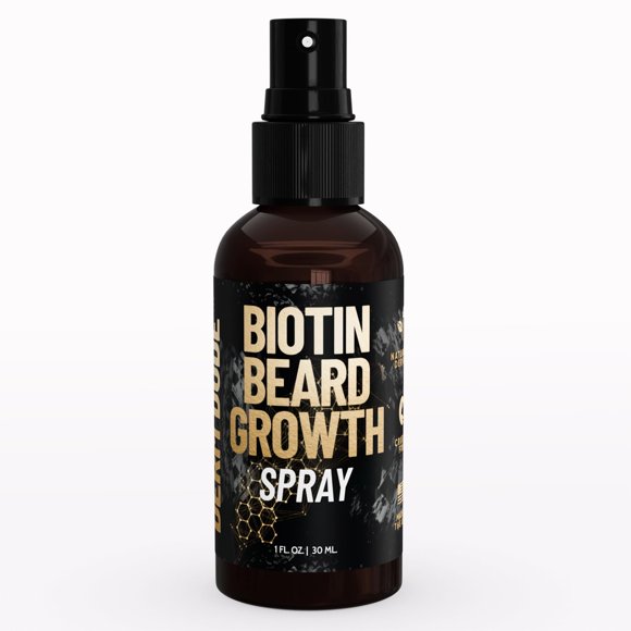 Derm Dude Biotina Spray para el crecimiento de la barba para hombres | Formulado con biotina y extracto de bambú para el crecimiento del cabello | Promueve una barba más gruesa y completa | Para un cr