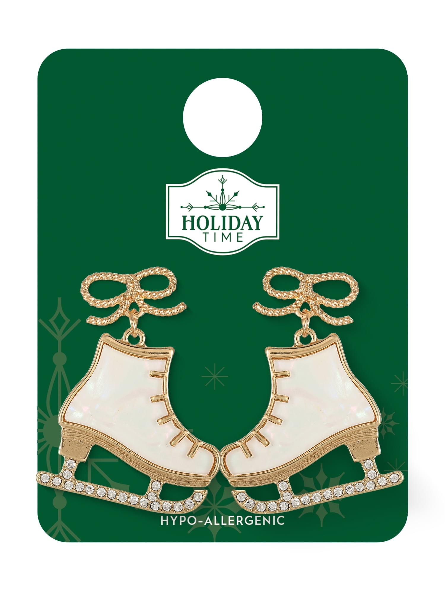 Holiday Time Ice Skate Earrings, 1 Pair