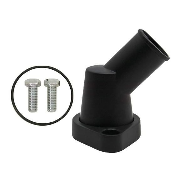 Fit Chevy SB Petit Bloc BB Grand Bloc Aluminium 45 Degrés Pivotant Col d'Eau Noir