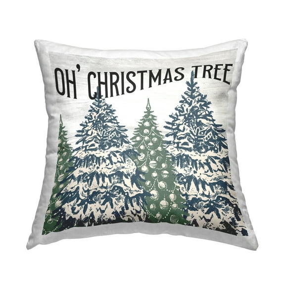 Stupell Industries Oh Christmas Tree Holiday Ornament Patterns Design by Kim Allen Throw Pillow