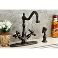 thumbnail image 1 of Kingston Brass Heritage Double Handle Kitchen Faucet With Side Sprayer, 1 of 3