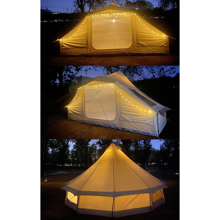 UNISTRENGH Waterproof 4 Season Extra Large Stargazer Wall Tent Cotton Canvas  Teepee Bell Tent Yurts with Stove Hole for Outdoor Camping Hunting  Windproof - Walmart.com