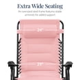 thumbnail image 3 of Best Choice Products Oversized Padded Zero Gravity Chair, Folding Outdoor Patio Recliner w/ Side Tray - Bubblegum Pink, 3 of 7