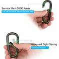 thumbnail image 2 of MEC 6PCS Black Carabiner Caribeaner Clip,3" Large Aluminum D Ring Shape Carabeaner with 6PCS Keyring Keychain Hook…, 2 of 6