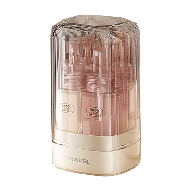 Juego de 4 botellas de viaje para artículos de tocador, contenedores de viaje, botellas recargables multifuncionales de 35 ml para cosméticos y champú Rosa
