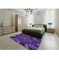 thumbnail image 5 of Ahgly Company Machine Washable Indoor Square Transitional Purple Iris Purple Area Rugs, 8' Square, 5 of 7