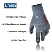 Dex Fit NR450 Grey Work Glove (Nitrile Rubber Coated, Warm Fleece, Medium) - 3 Pairs