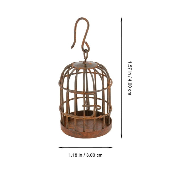2pcs Miniature Bird Cage Decoration Gardening Birdcage Pendant
