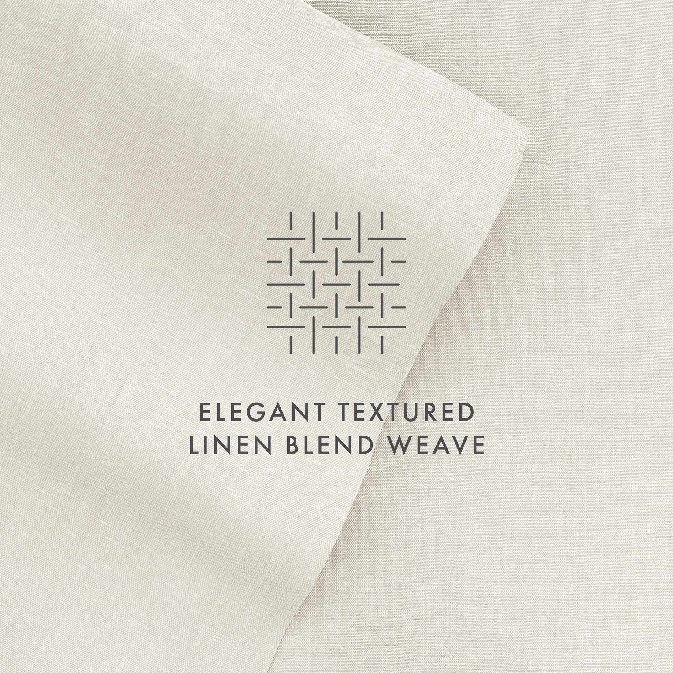 Noble Linens 4 Piece Linen Bamboo-Blend Bed Sheet Set, Natural, Full