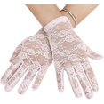 thumbnail image 1 of Guantes de protección solar blancos Guantes cortos de encaje para conducir Protección UV floral Protección solar Protección para las manos Guantes elásticos Encaje Boda Noche Mujeres sexy, 1 of 5
