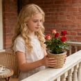 thumbnail image 6 of 8 Inch Round Handmade Natural Woven Plant Basket, Straw Woven Floor Flower Pot, Decorative Planter Container For Indoor Outdoor Green Plants For Home Living Room Office Balcony--, 6 of 8