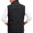 thumbnail image 6 of CharmCyan Men's Outdoor Fishing Vest, Lightweight Sleeveless Practical Workwear, With Added Fleece Suitable For Winter, Double-sided Wearable Black 3XL, 6 of 8