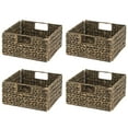thumbnail image 7 of mDesign Woven Hyacinth Kitchen Basket Organizer with Handles, 4 Pack, Brown Wash, 7 of 7