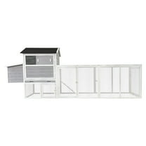 ZephyPaws 115'' Chicken Coop for Chickens Wooden Hen Fence,Duck,Chicken Cage with Nesting Box and Removable Tray,Small Animal Hutch for Backyard Poultry Gray