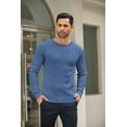 thumbnail image 2 of COOFANDY Men's Crewneck Knit Sweater Slim Fit Lightweight Casual Twist Patterned Cable Knitted Pullover, 2 of 5