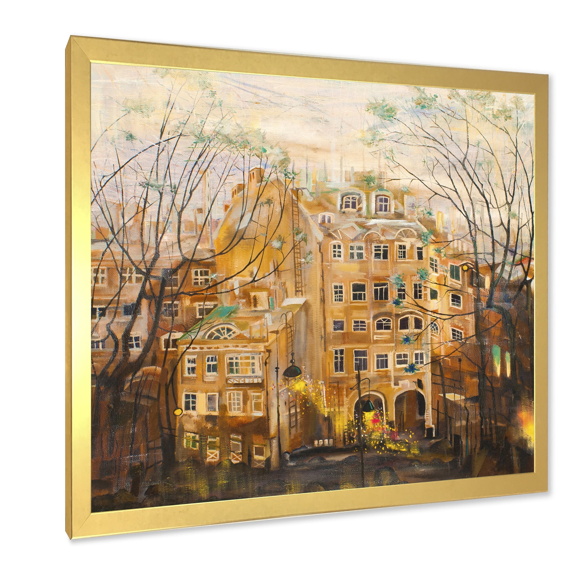 Designart 'Russian City Yard Landscape' Traditional Framed Art Print