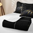 thumbnail image 4 of Manfei Modern Basketball Twin Quilt Set For Boys,Boys Ball Sport Twin Coverlet Set,Black Gold,2-Piece, 4 of 7