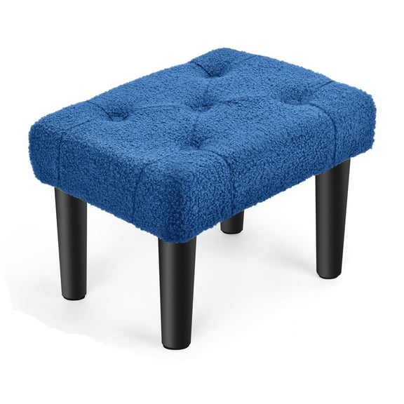 Upholstered Ottoman Stool, 220LB Weight Capacity Square Footrest with Tufted Design, Easy Assembly, Multiple Colors for Living Room, Bedroom