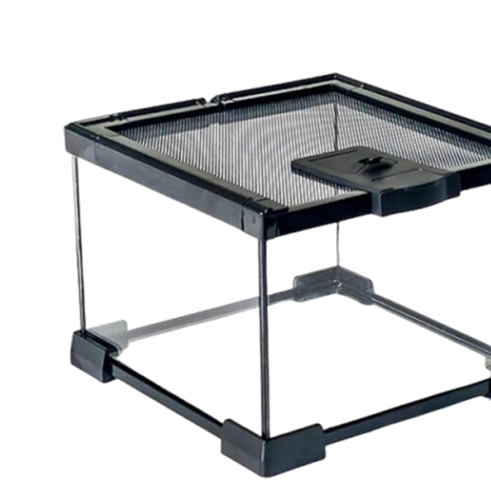 Terrarium Reptile Enclosure Glass Hatching Container Portable Transparent Ventilated for Hermit Crab and Snail Care