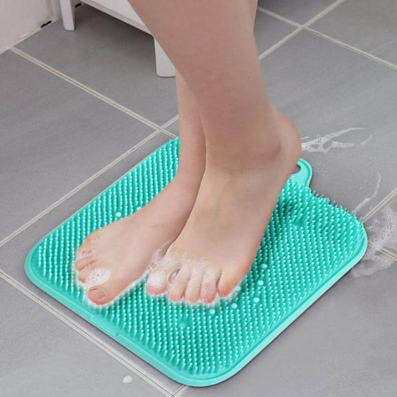 Apmemiss Clearance Shower Back & Foot Scrubber,Wall Mounted Back Scrubber Silicone Bath Massage Cushion Brush with Suction Cups,Bathroom Wash Foot Mat Exfoliating Dead Skin Foot Brush, Green