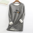 thumbnail image 1 of Hauts d'Entraînement pour Femmes Col Rond Poche Épaissie Peluche Chaude Manches Longues Hauts pour Femmes en Liquidation, 1 of 5