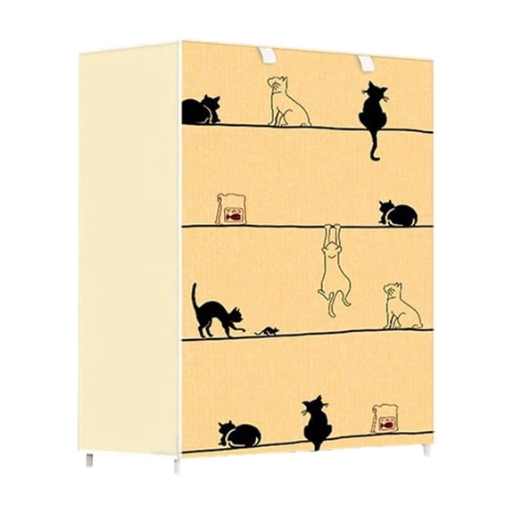 Hyknon 3-Tier Shoe Storage Cabinet Non Woven Dustproof Shoe Shelf Freestanding Shoe Rack Organizer with Roll Down Cover for Closet Entryway Dorm