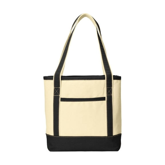 Port Authority Adult Female canvas Tote Nat/Black One Size Fits All