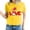Yellow, variant on Lovskoo 2024 Womens Summer Tops Round Neck Short Sleeve Tunics Shirts Valentine's Day Heart Printed T-Shirt Top Top/Shirt Gray