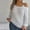 White, variant on Women's Off Shoulder Pullover Long Sleeve Casual Sweater Top With Round Neck