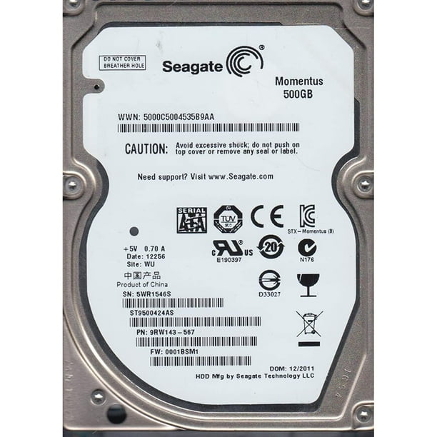 Seagate 500GB Momentus ST9500424AS SATA 3.0gps 7200 RPM 2.5" Notebook