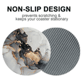 thumbnail image 3 of for Cup Holders,Ceramic Stone&Non-Scratch Cork Base Drink Coasters Dark Marble, 3 of 5