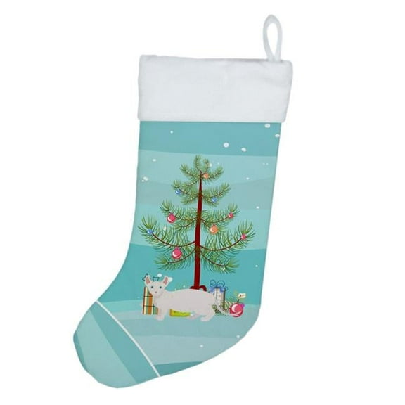 Dwelf #3 Cat Merry Christmas Christmas Stocking 13.5 in x 18 in