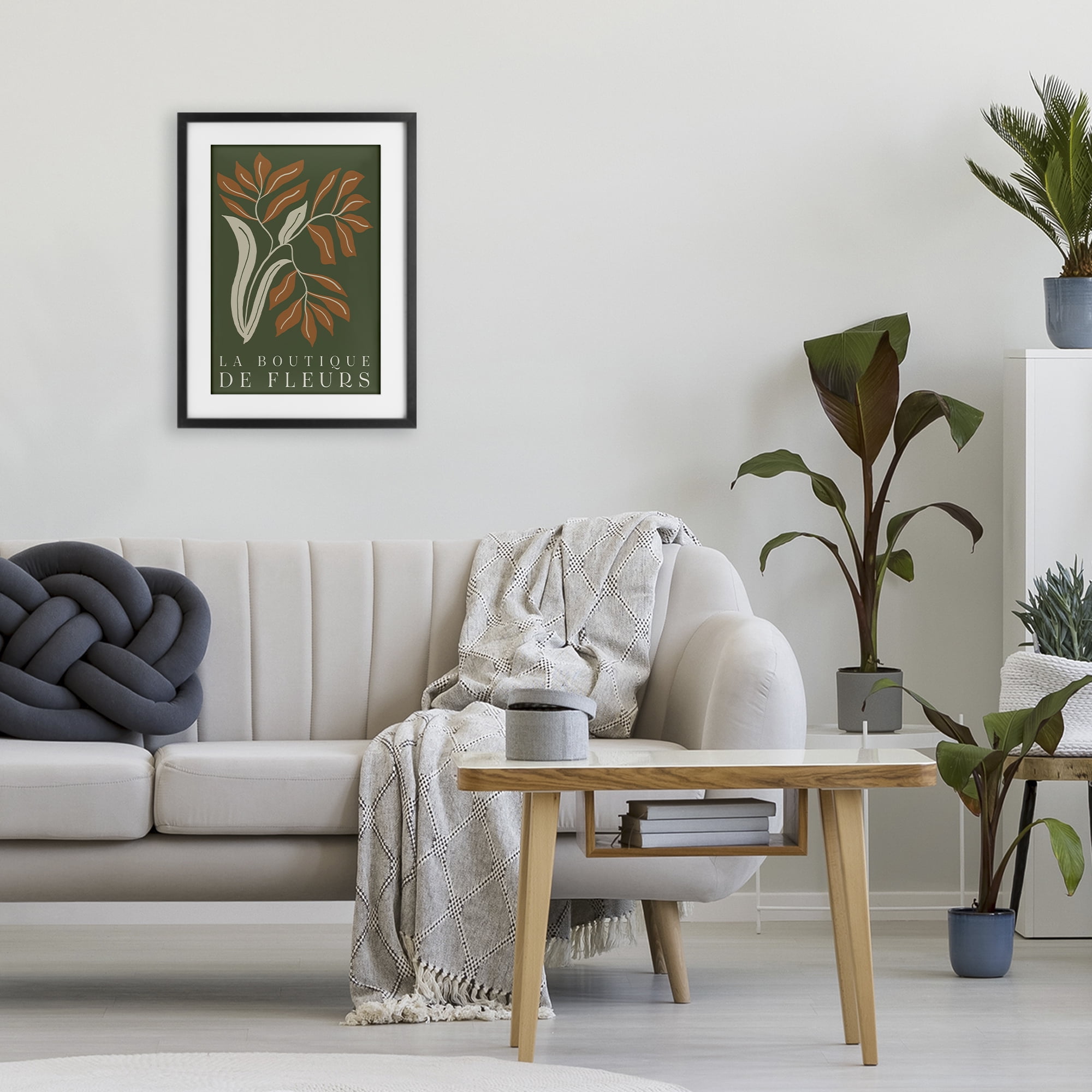 Stupell Industries Flower Shop Midcentury Minimal Black Framed Print Under Glass, design by Emily Navas