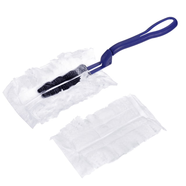 Unique Bargains Cleaning Duster Dusting Brush with 10 Replacement Pads Blue Handle