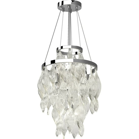 Volume Lighting 1374 Genevieve 4 Light 16" Wide Flush Mount Waterfall Chandelier - Chrome