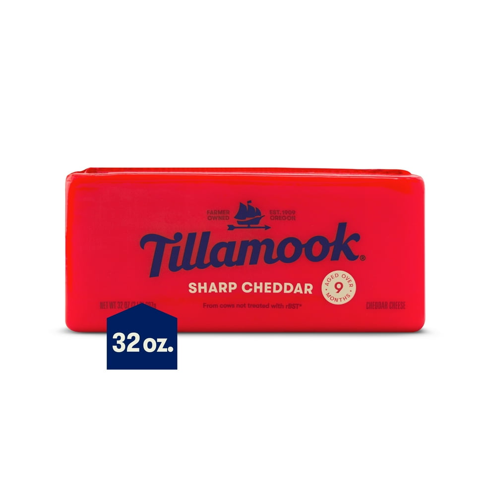 Tillamook Sharp Cheddar Cheese Block, 2 lb (Aged 9 Months)