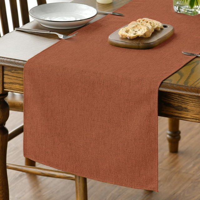 Mode Light Brown Table Runner, Seasonal Fall Washable Kitchen Dining Table Decoration for Home Party Decor 13x72 Inch