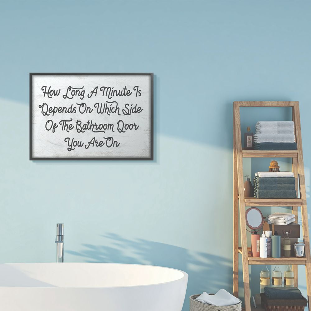 Stupell Industries Which Side Funny Bathroom Word Design Framed Wall Art by Daphne Polselli