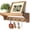 Acacia Wood, variant on Rebee Vision Key and Mail Holder Wall Mount - Wooden Hanging Organizer with 5 Sturdy Keys Hooks and  Shelf (White, 14-inch)