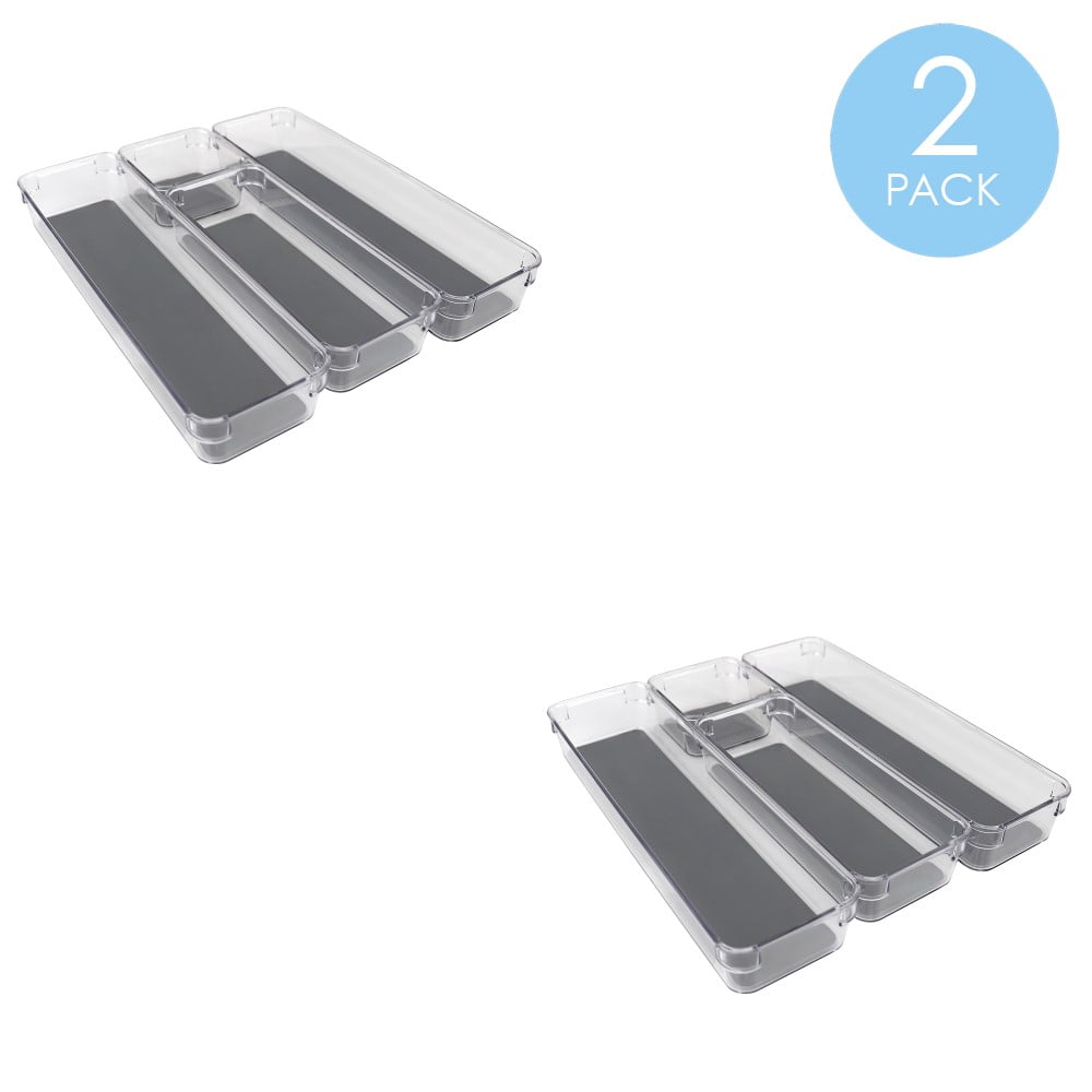 Four Compartment MultiPurpose Storage 4 Piece Stackable Rubber Lined