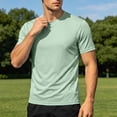 thumbnail image 5 of Ovzne Men's Big & Tall Round Neck Short Sleeve Athletic Basi T-Shirts Breathable Casual Summer Stretchy Activewear Tops S-3XL Multiple Colors, 5 of 10