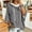 Gray, variant on IUYRTFE Women Polka Dot 3/4 Sleeve Drawstring Hooded Top Casual Loose Fit Summer Blouse
