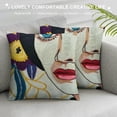 thumbnail image 3 of Qinduosi Soft Throw Pillow Covers Abstract Art Embroidery Square Cushion Cover Outdoor Balcony Pillow Cases for for Sofa Living Room and Bed White, 3 of 5