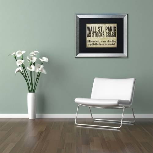 Trademark Fine Art "Wallstreet" Canvas Art by Color Bakery Black Matte, Silver Frame