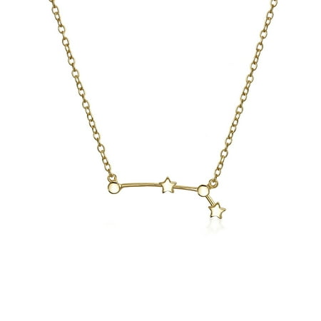 Celestial Horoscope Astrology Zodiac Constellation Stars Necklace For Women For Teen 14KT Gold Plated Sterling Silver