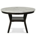thumbnail image 2 of Kate 47 Inch Round Dining Table with Faux Marble Top White and Black - Saltoro Sherpi, 2 of 6